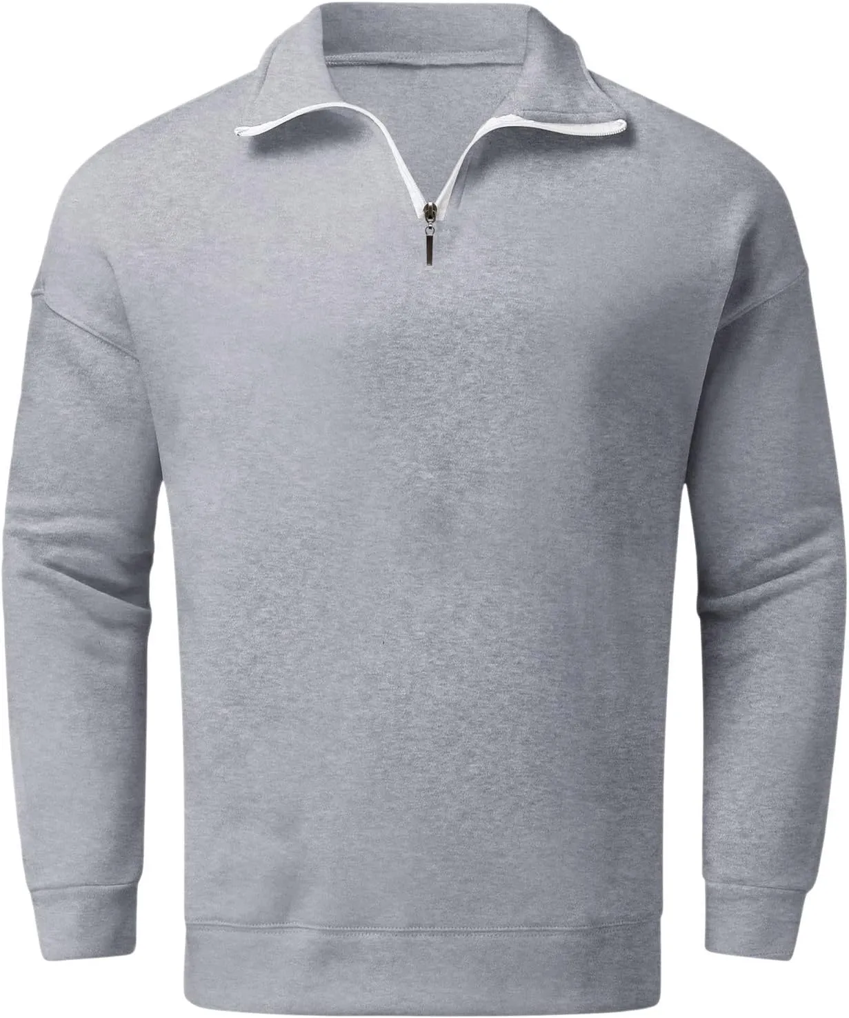 Adult 1/4 Zip Sweatshirt Loose Fit Track Quarter-Zip Pullover Sweatshirt Fall Winter Lightweight Long Sleeve T-Shirt for Men