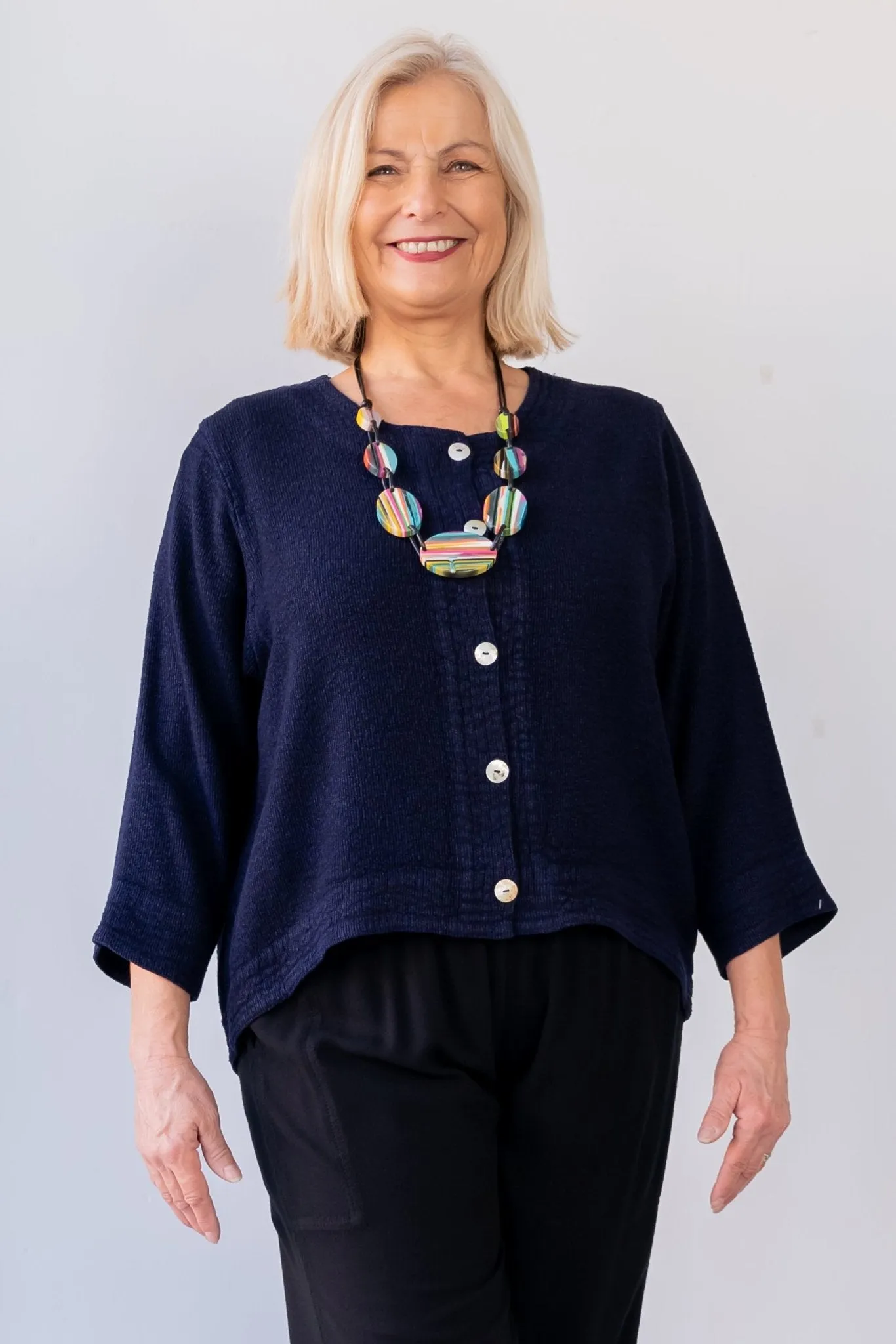 Bouclé Short Jacket - Purple Indigo