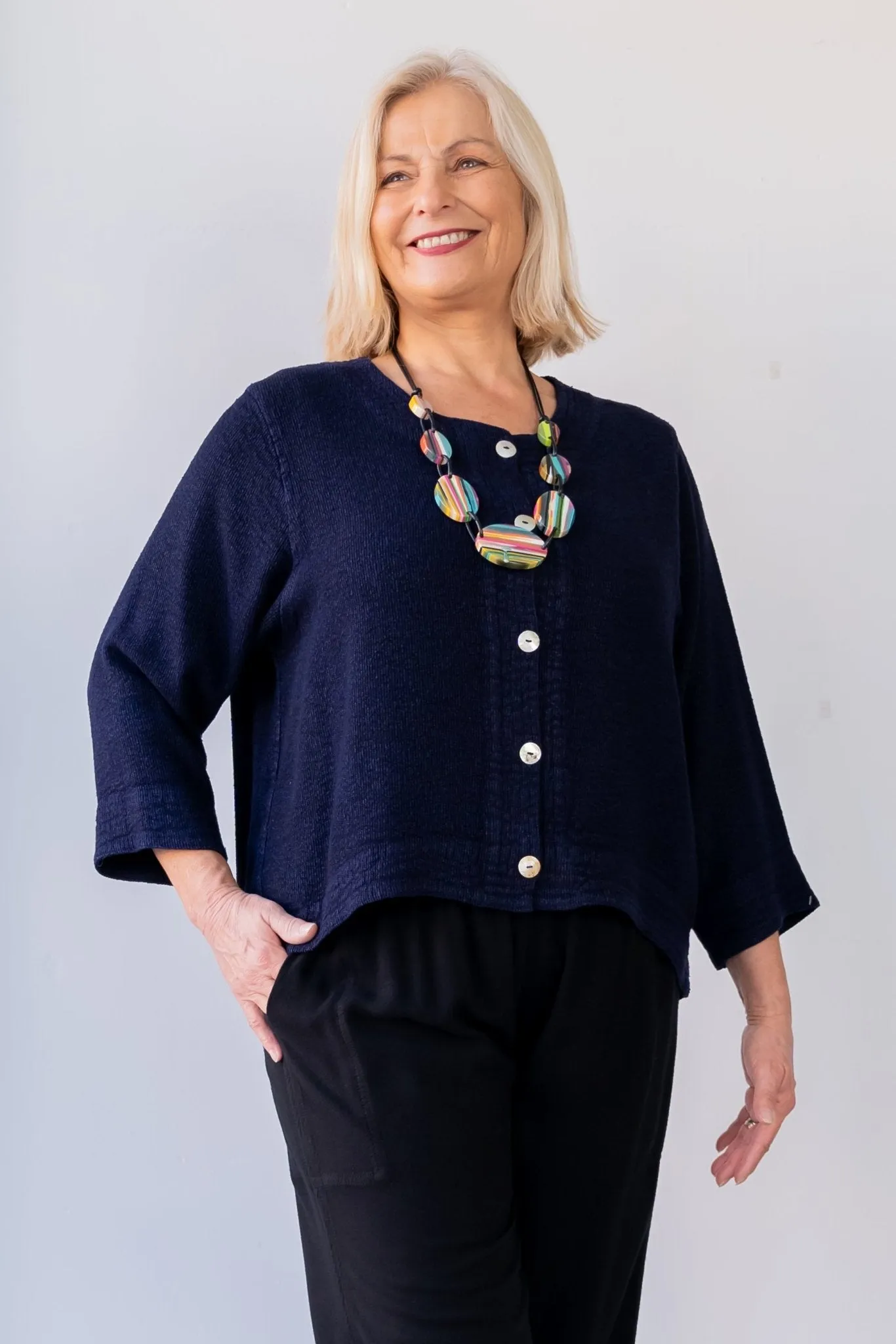 Bouclé Short Jacket - Purple Indigo