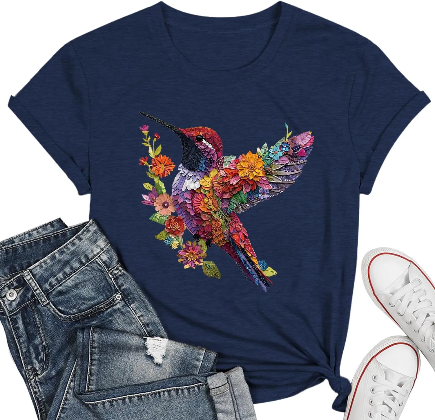 Butterfly Shirts for Women Vintage Floral Tee Shirt Butterfly Graphic Tops Womens Vacation T-Shirt Nature Lover Tee