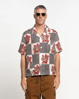 Checker Bloom Short Sleeve Shirt in Blue