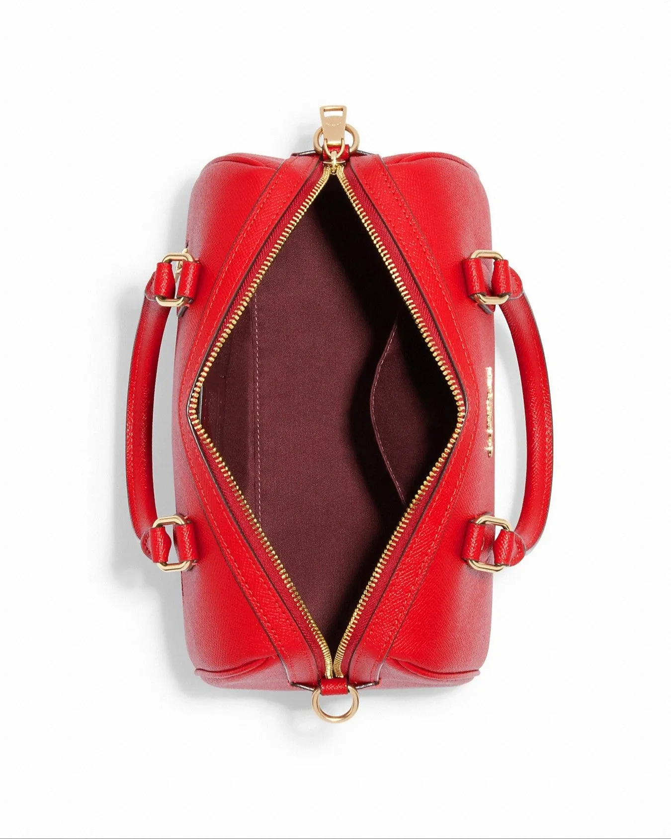 Coach Women's Electric Red Rowan Satchel With Signature Canvas Detail