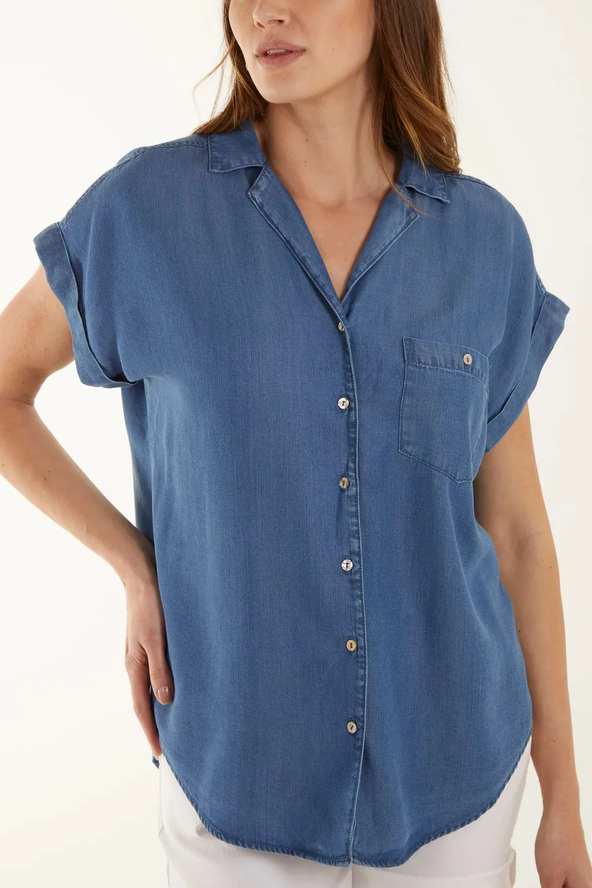 Cora Denim Short Sleeve Shirt