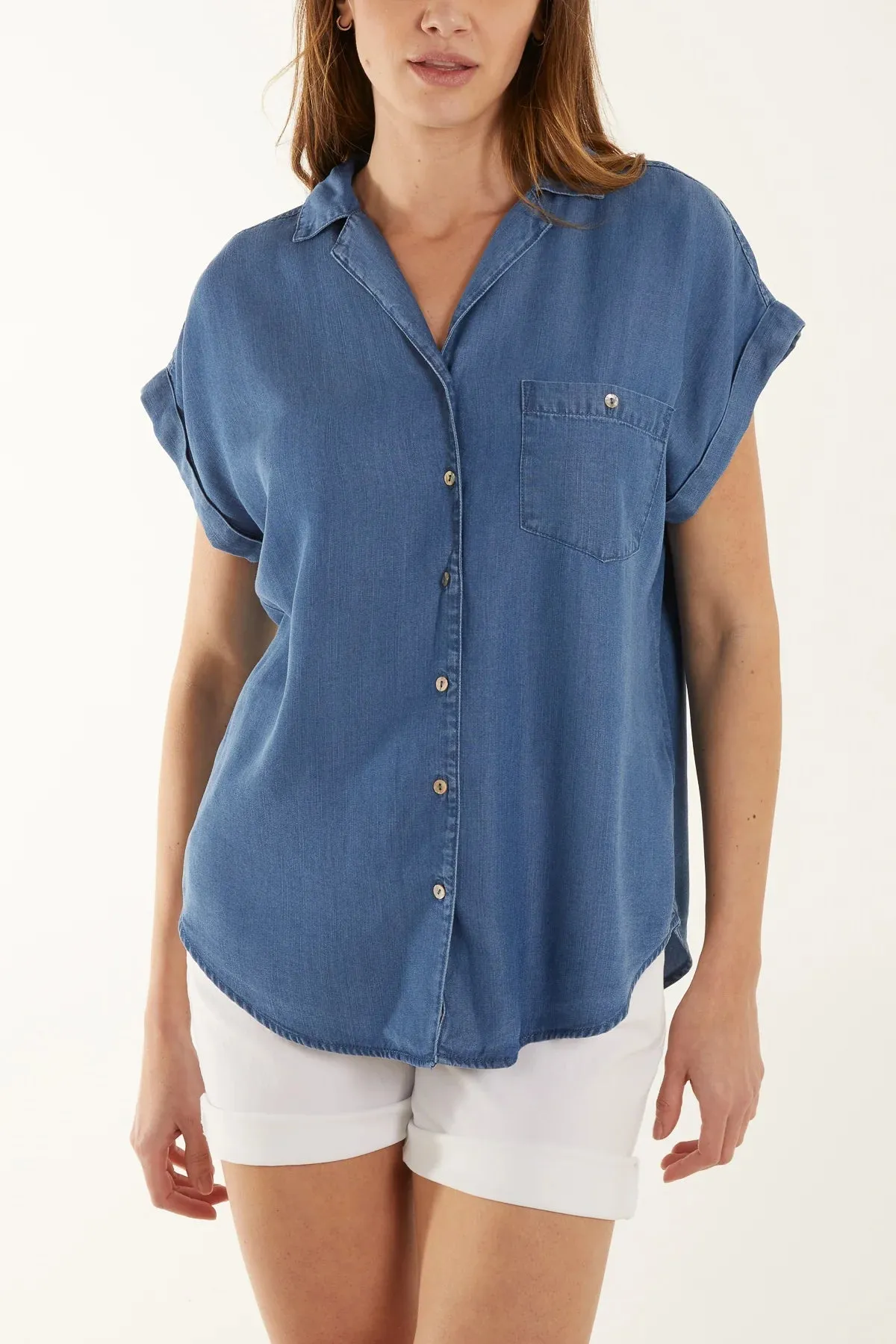 Cora Denim Short Sleeve Shirt