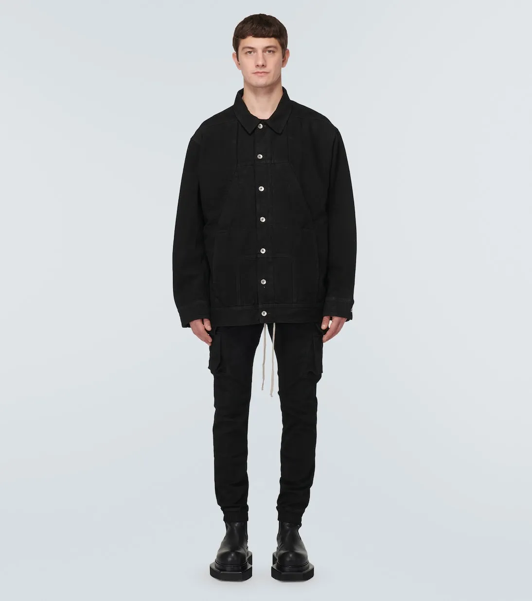 Denim cargo pants mastodon Drkshdw By Rick Owens, black