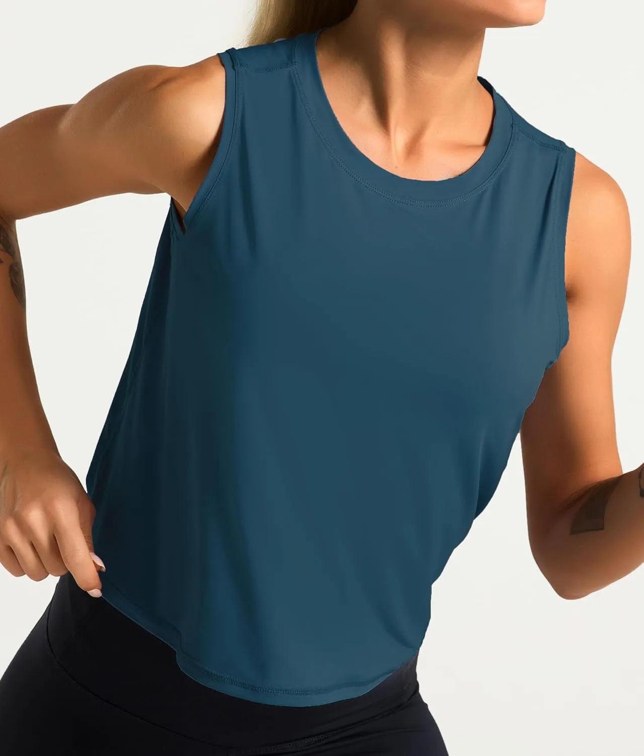 Dragon Fit Women Sleeveless Yoga Tops Workout Cool T-Shirt Running Short Tank Crop Tops