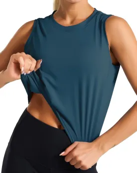 Dragon Fit Women Sleeveless Yoga Tops Workout Cool T-Shirt Running Short Tank Crop Tops