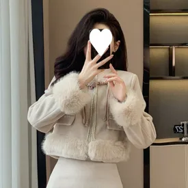 Fashionkova church outfit Two-Piece Set 2024 Autumn and Winter Thickened Woolen Socialite Warm High Waist Jacket Skirt Suit Long Skirt