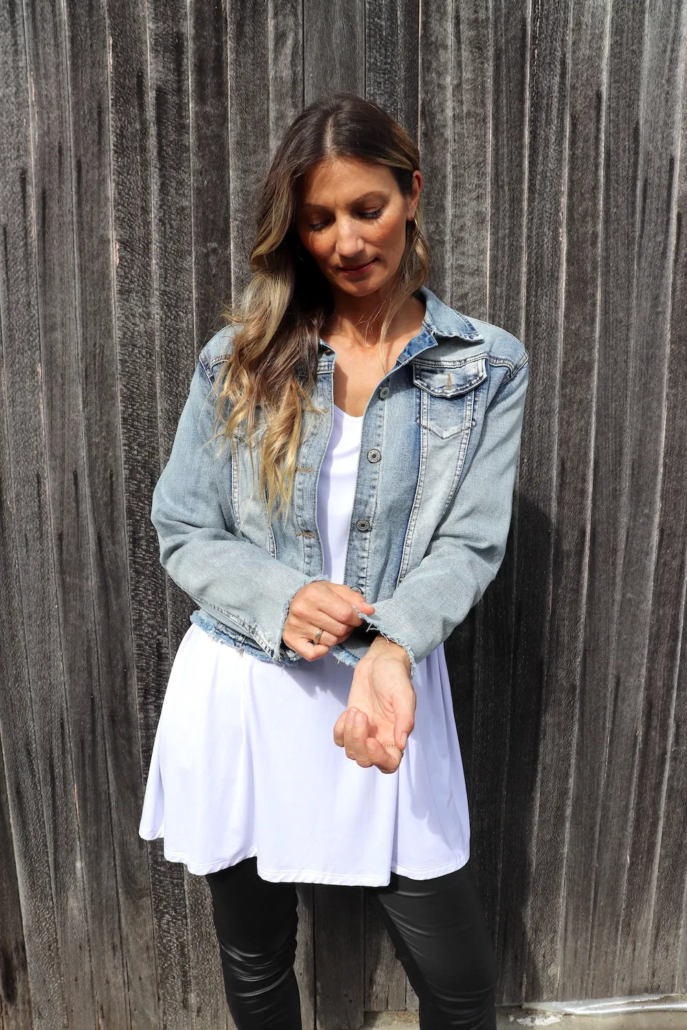 Frayed Edge Short Denim Jacket - 1 size 8 left