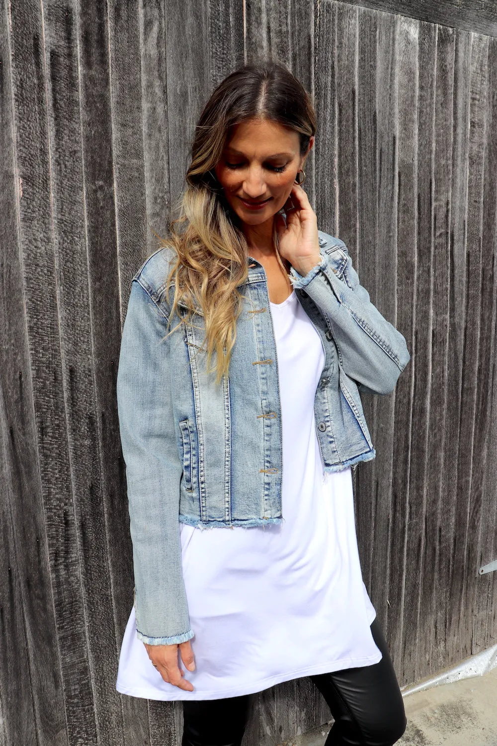 Frayed Edge Short Denim Jacket - 1 size 8 left