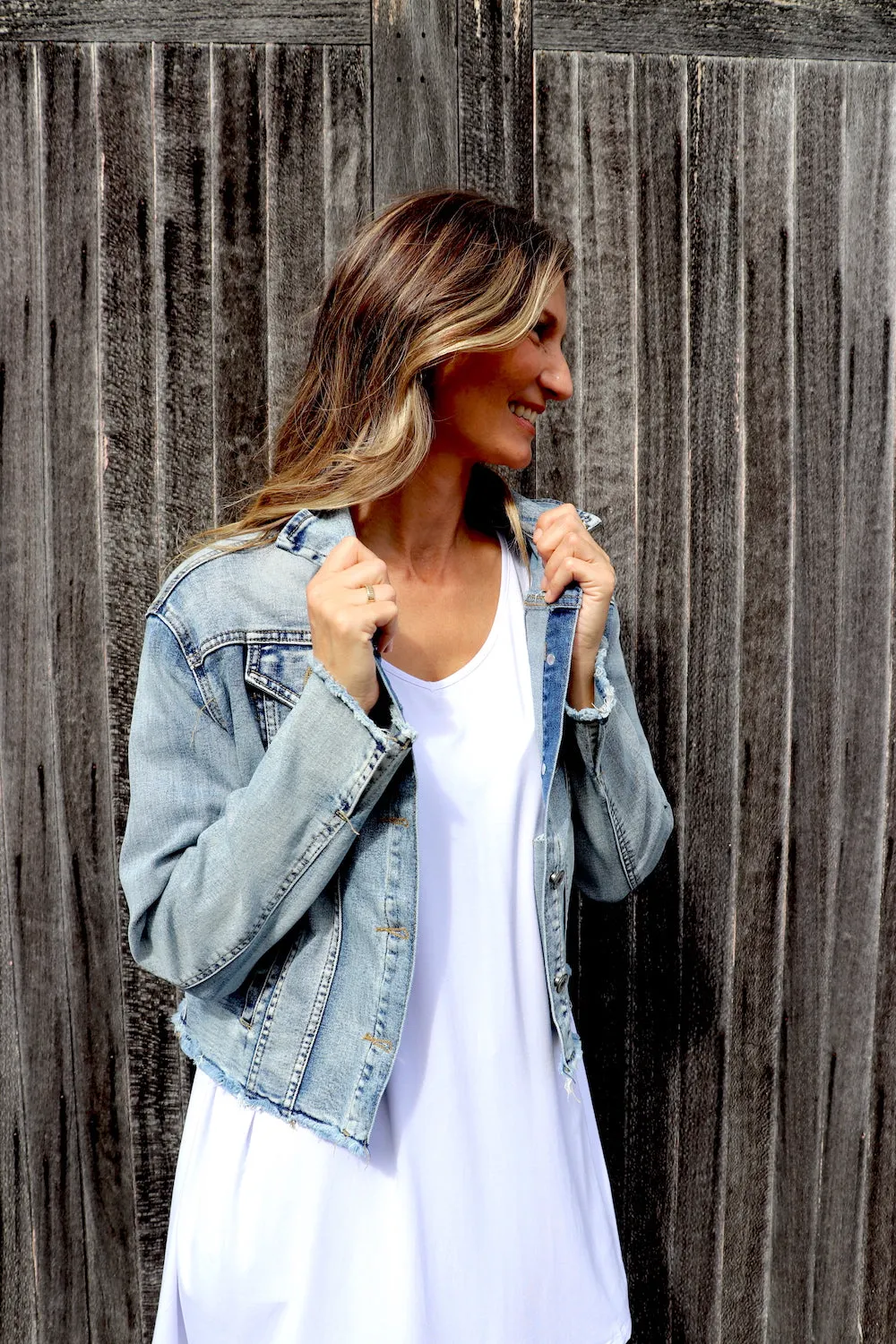 Frayed Edge Short Denim Jacket - 1 size 8 left