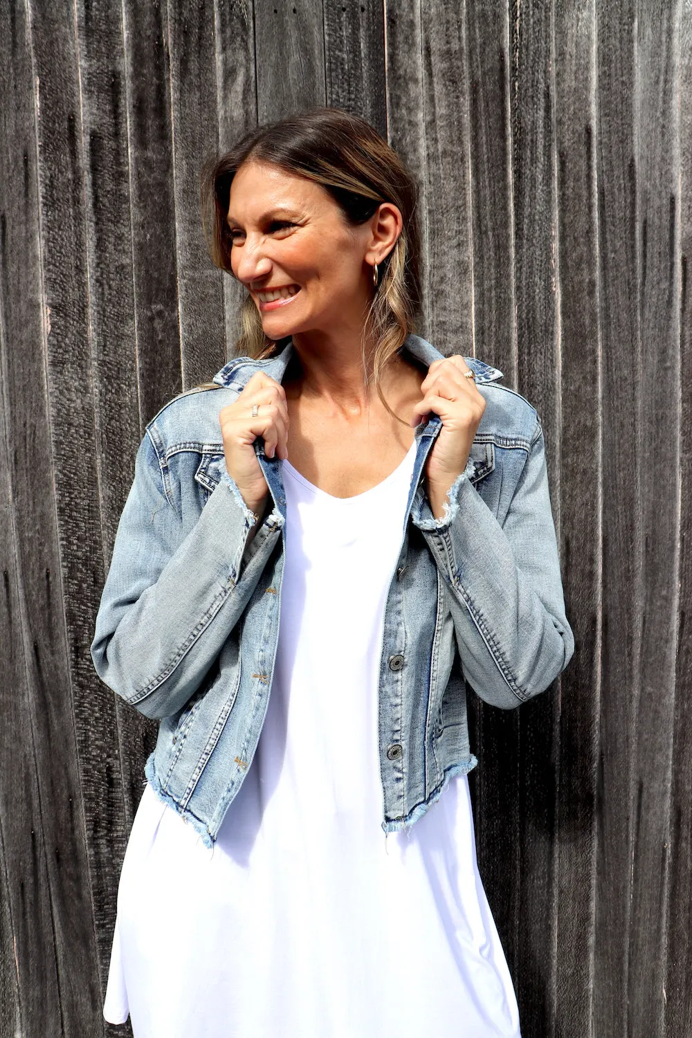 Frayed Edge Short Denim Jacket - 1 size 8 left