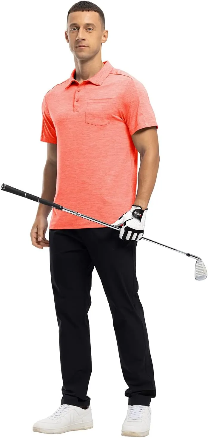 Gopune Men's Polo Shirts Short Sleeve Dry Fit Casual Sports Golf Collared Shirts with Pocket