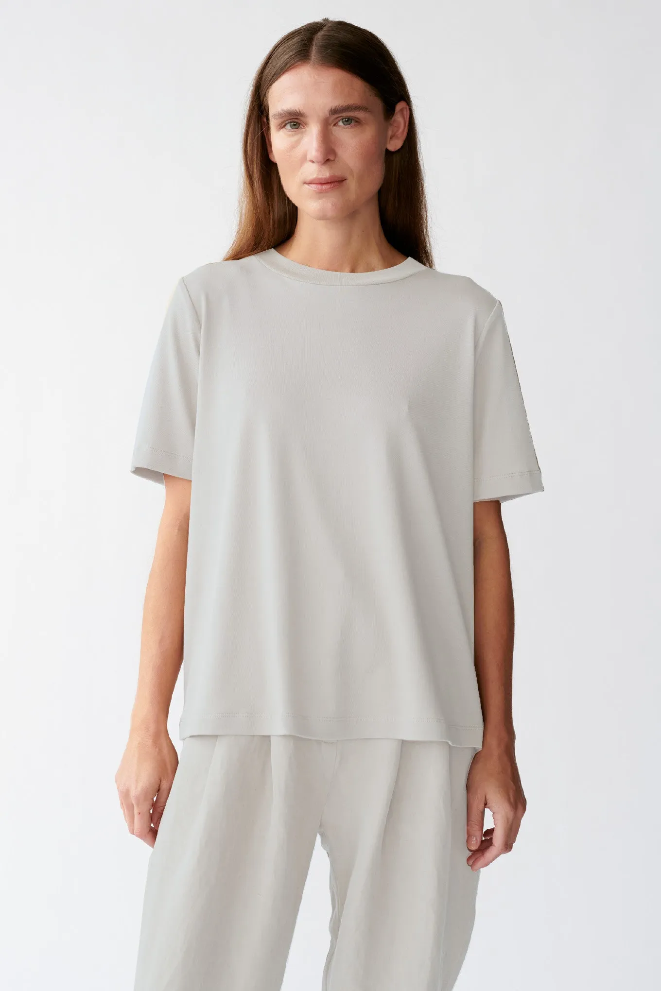 HAZE TEE - CLOUD GREY - SILK/COTTON JERSEY