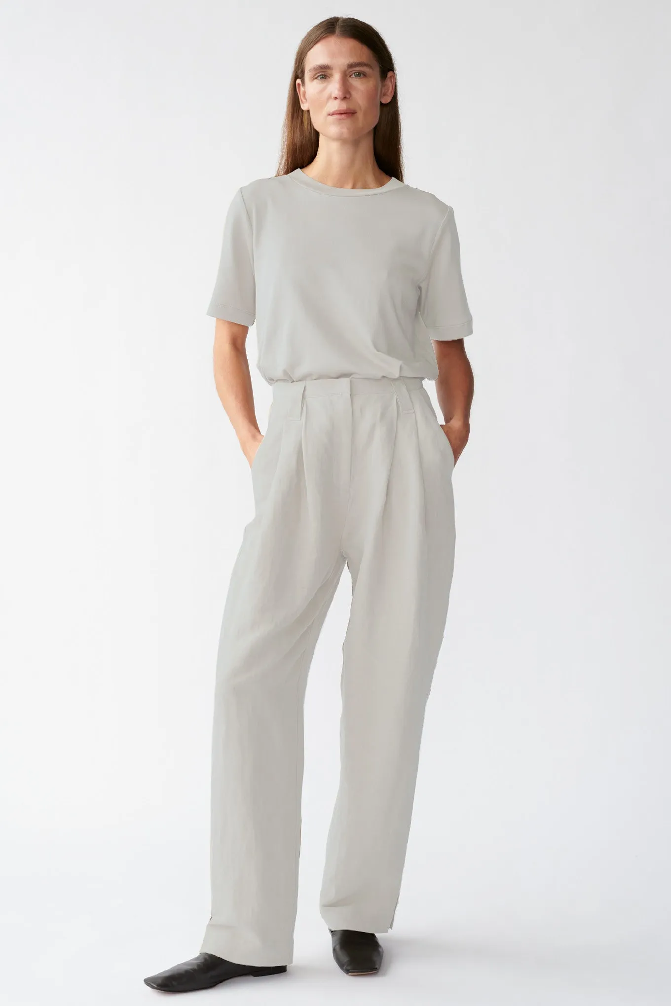 HAZE TEE - CLOUD GREY - SILK/COTTON JERSEY
