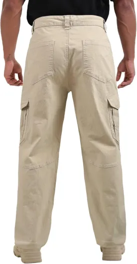 Hiking Pants Men Water Resistant Cargo Pants Lightweight Outdoor Travel Fishing Work Pants with Deep Zipper Pockets STL557Y Khaki 34