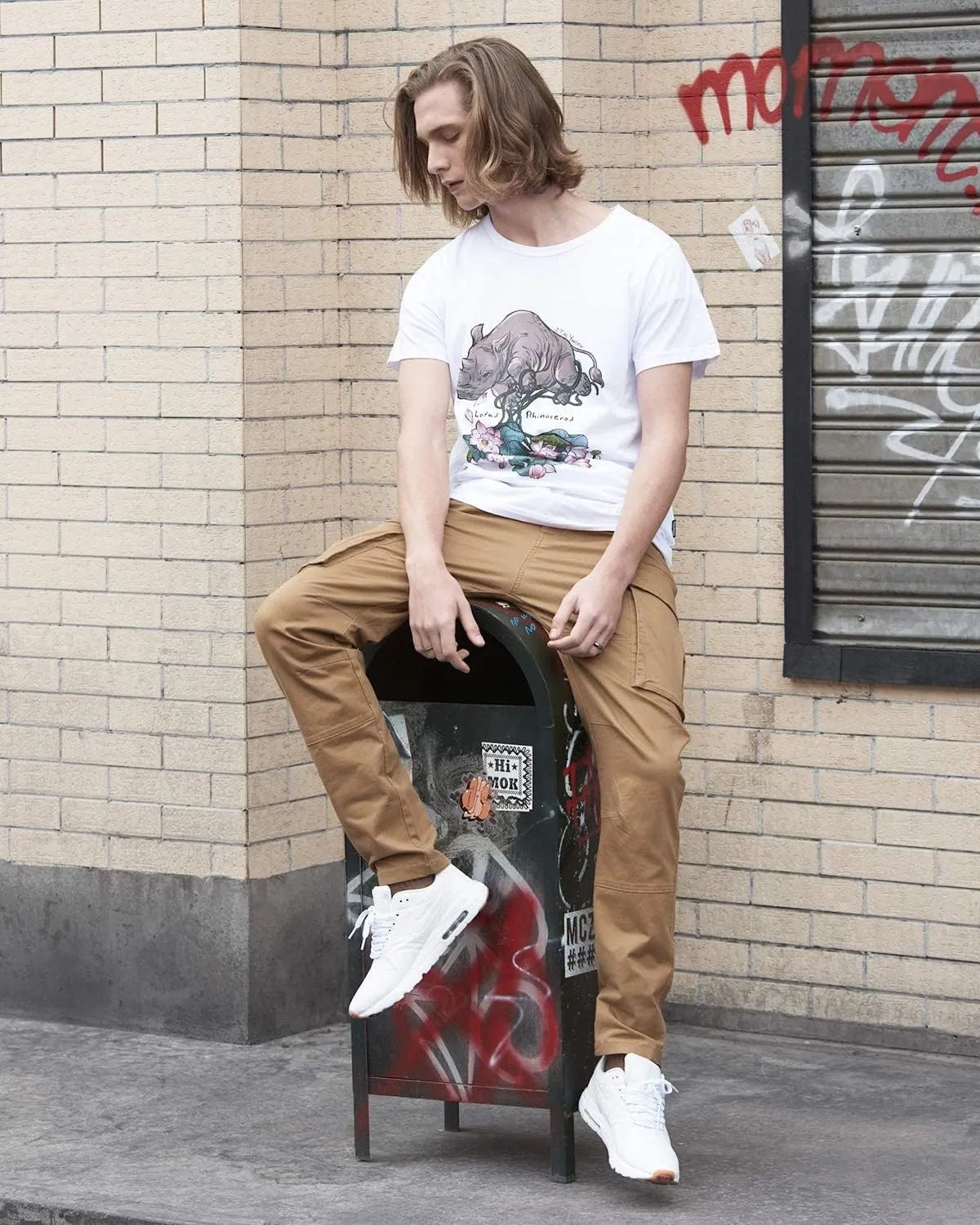 ITALYMORN Black Cargo Pants for Men Slim fit Khaki Work Pants with Pockets
