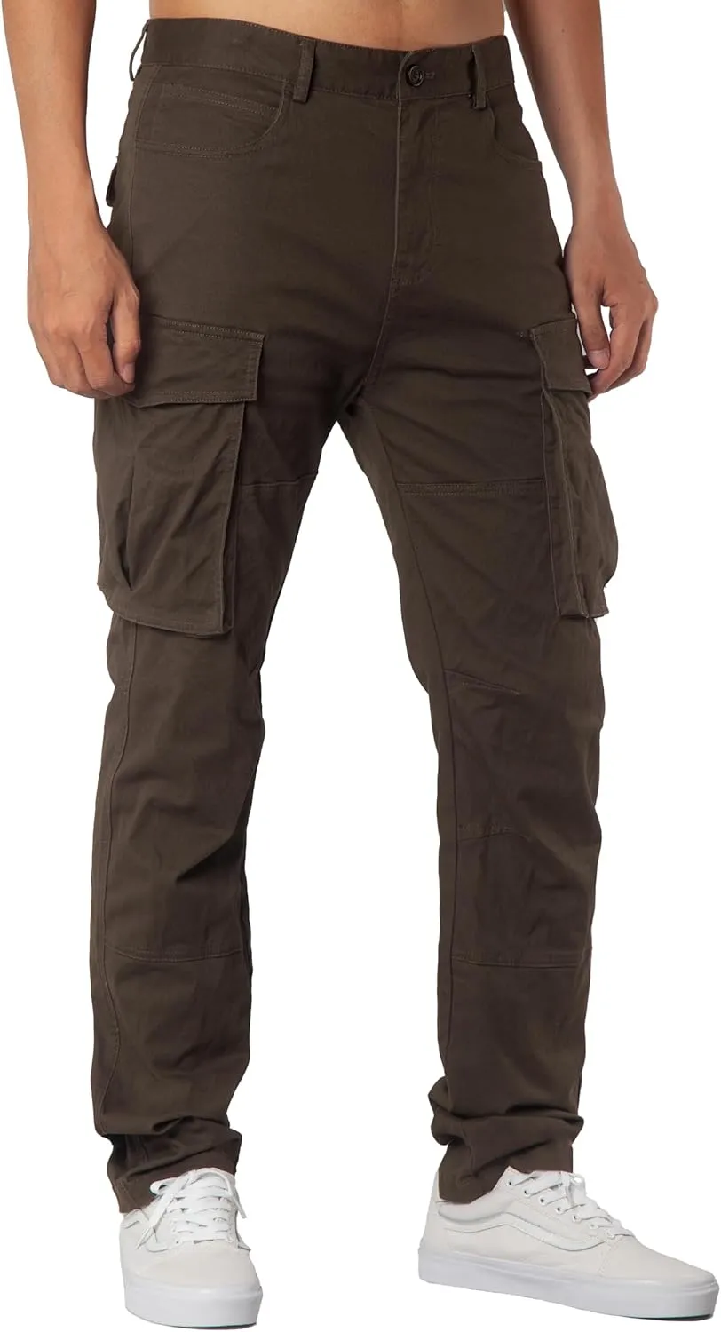 ITALYMORN Black Cargo Pants for Men Slim fit Khaki Work Pants with Pockets