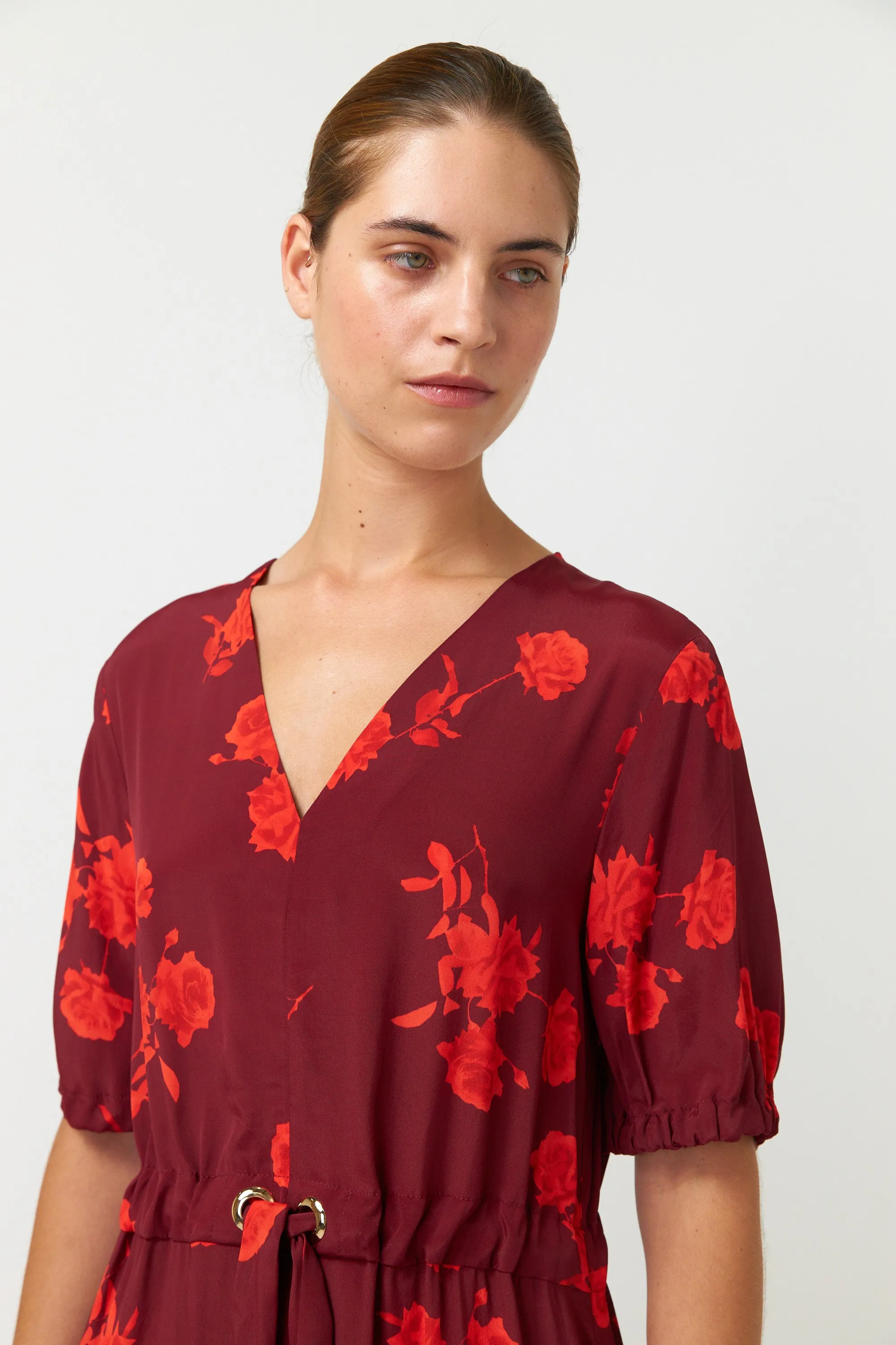 Kate Sylvester Beri Dress - Viscose/Silk - Wine