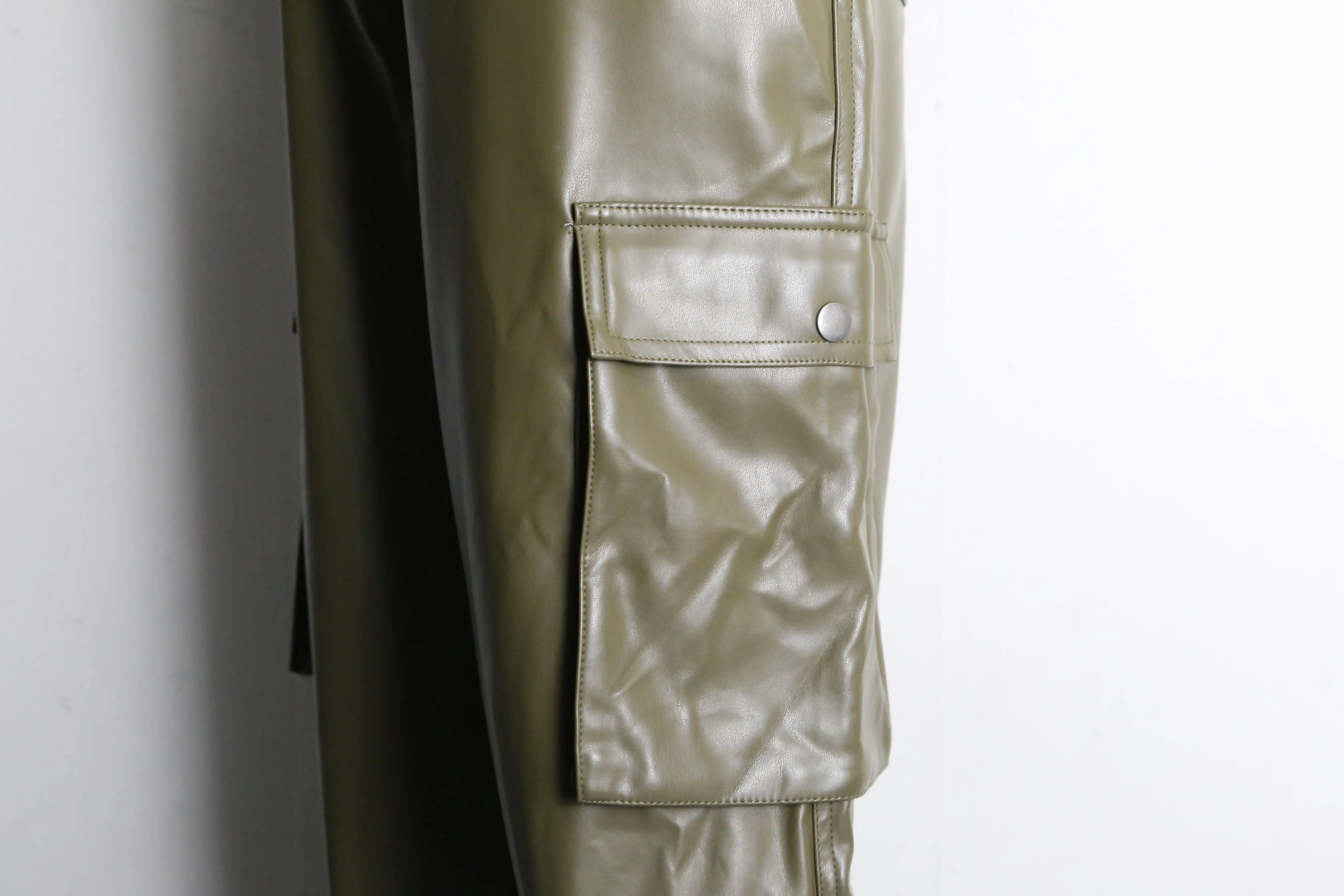 khaki wide straight cargo pants