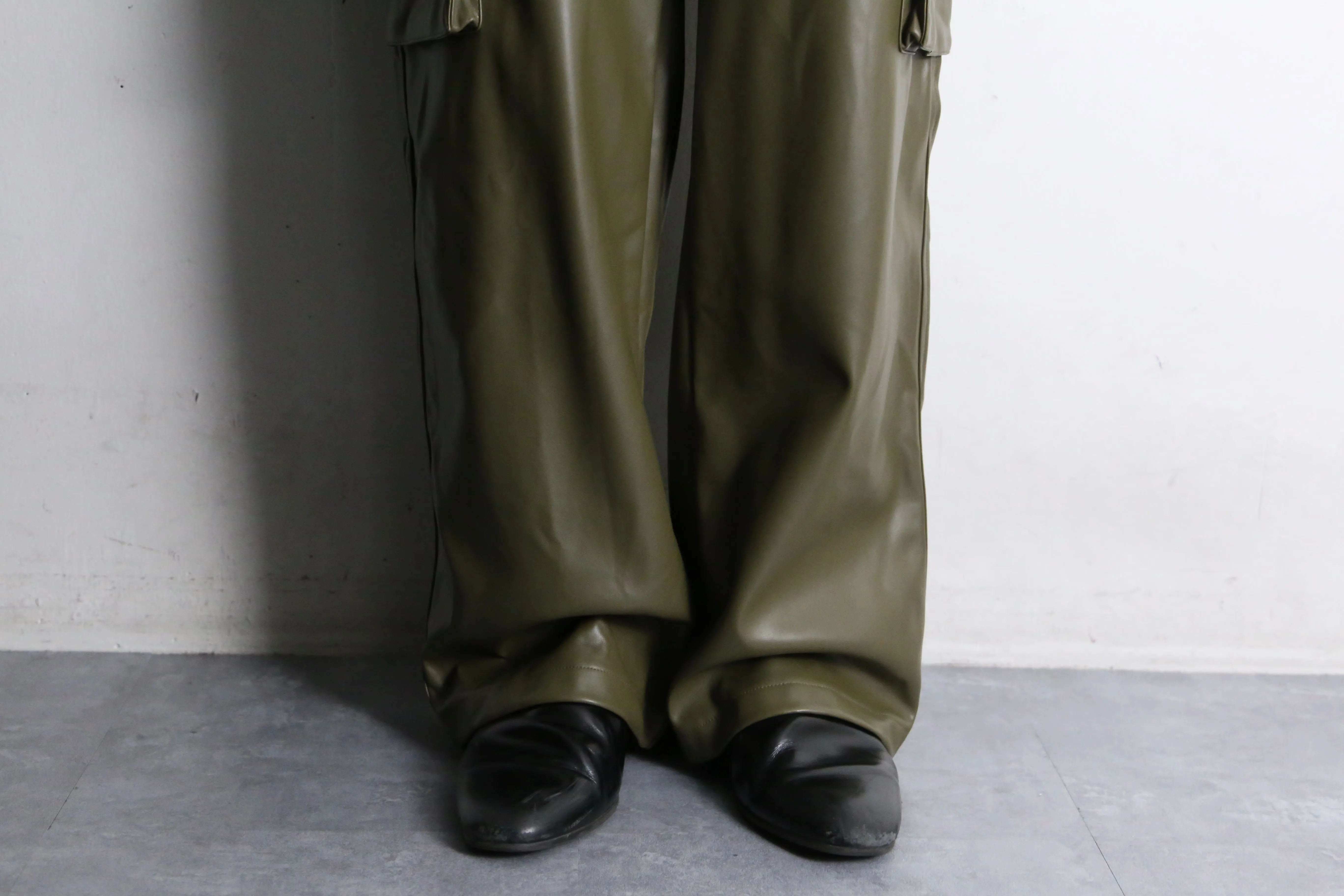 khaki wide straight cargo pants