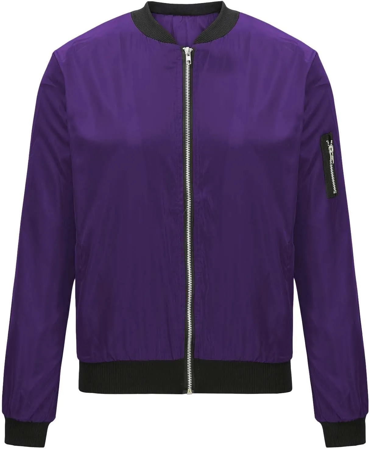 Lightweight Bomber Jackets for Women Trendy Casual Zip Up Coat Spring Fall Outdoor Track Jacket Outerwear Tops