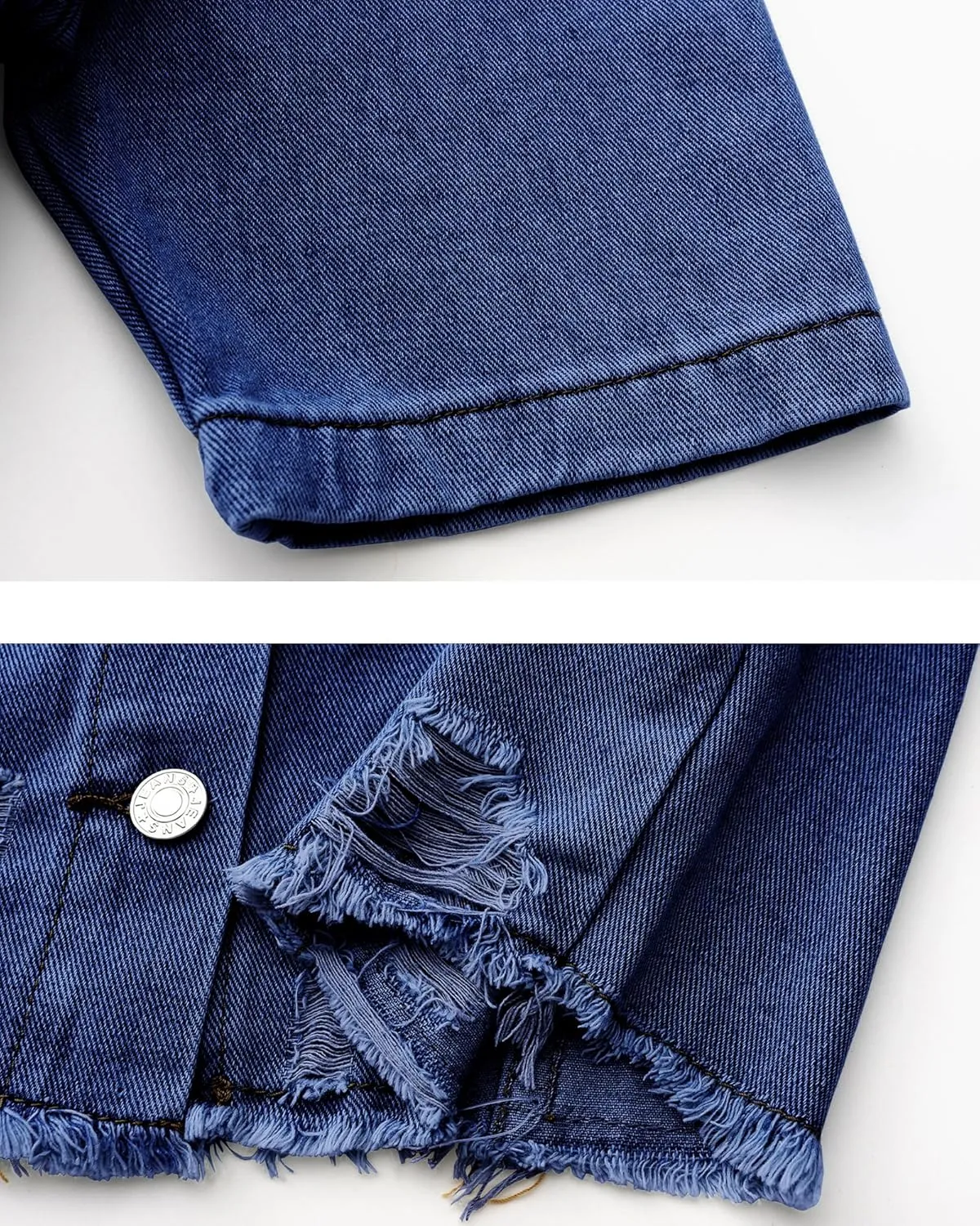 Locachy Women's Summer Short Sleeve Denim Jacket Casual Lapel Button Down Cropped Trucker Jean Jackets Coats