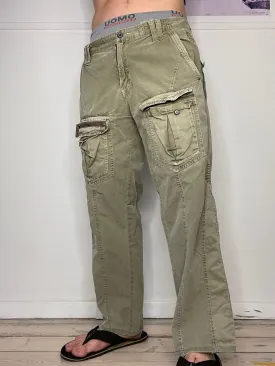 loose fit khaki cargo pants