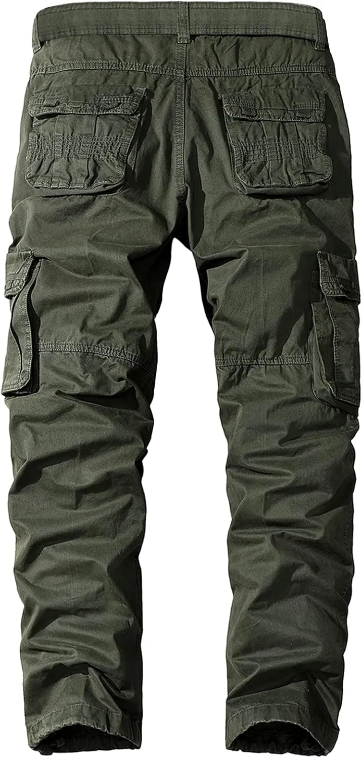 Lu's Chic Men's Chino Pants Cargo Workout Lounge Jogger Work Tapered Streetwear Trousers