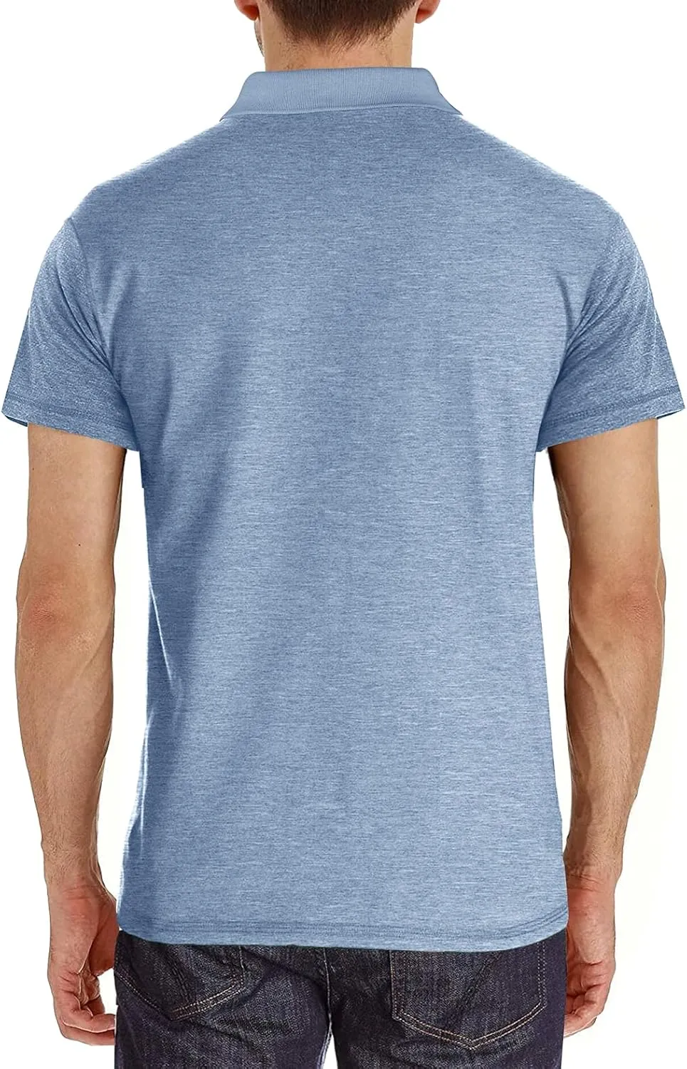 Mens Polo Shirts Casual Fashion T-Shirts Short Sleeve Button Up Golf Shirts Tops with Pocket