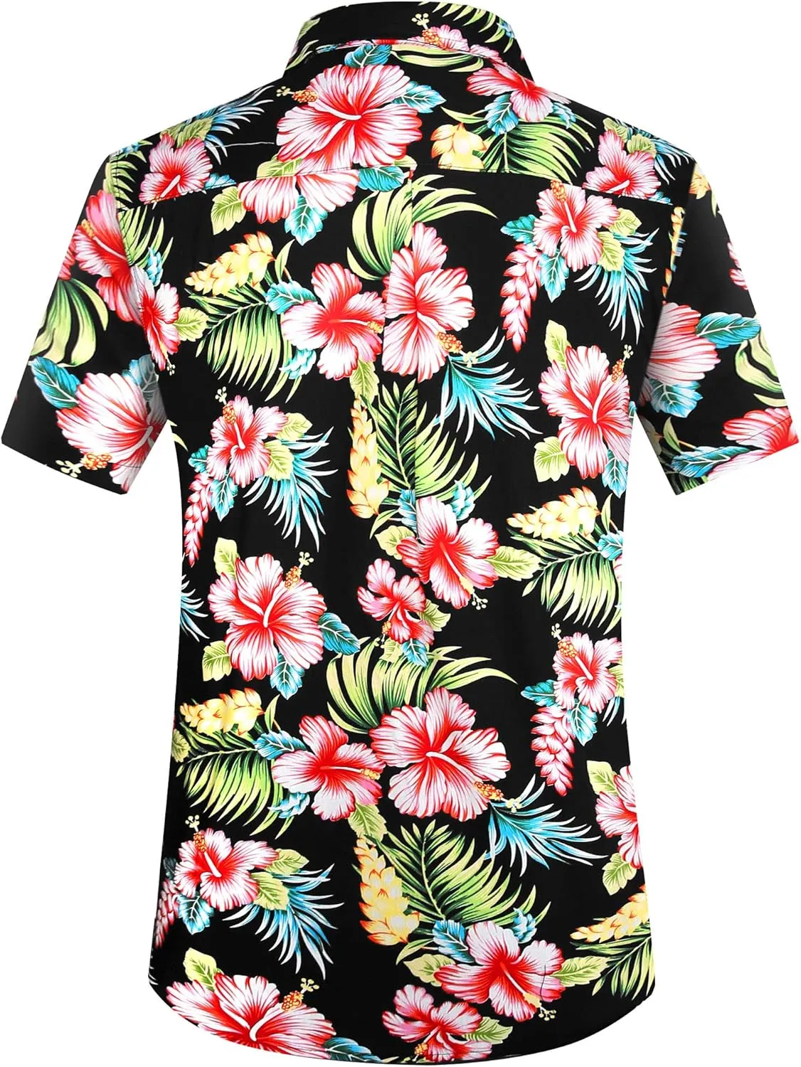 PEGENO Men's Flower Casual Button Down Short Sleeve Hawaiian Shirt
