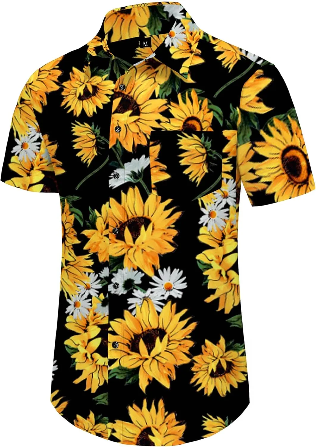 PEGENO Men's Flower Casual Button Down Short Sleeve Hawaiian Shirt