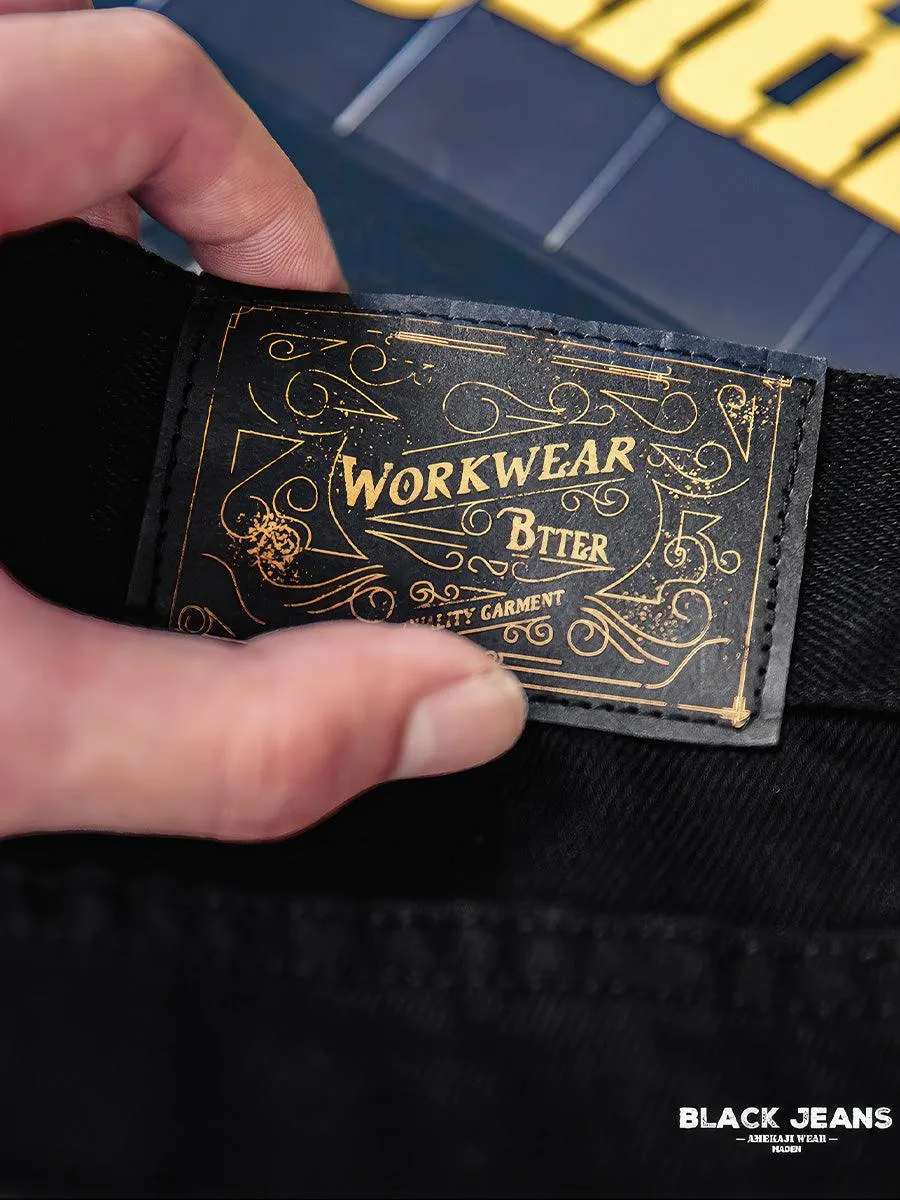 Retro Black Denim Pants