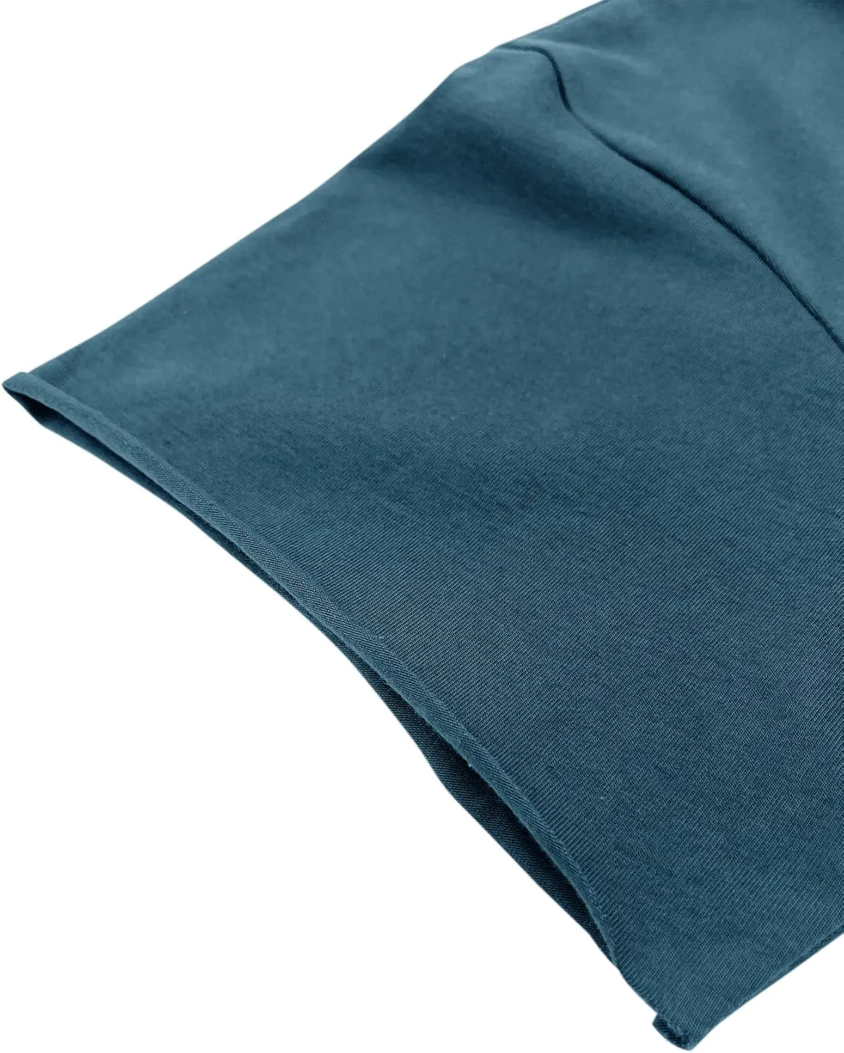 Sunborui Men's Boxy Cropped Raw Cut Tee Short Sleeve Round Neck T Shirts Casual Basic Tops