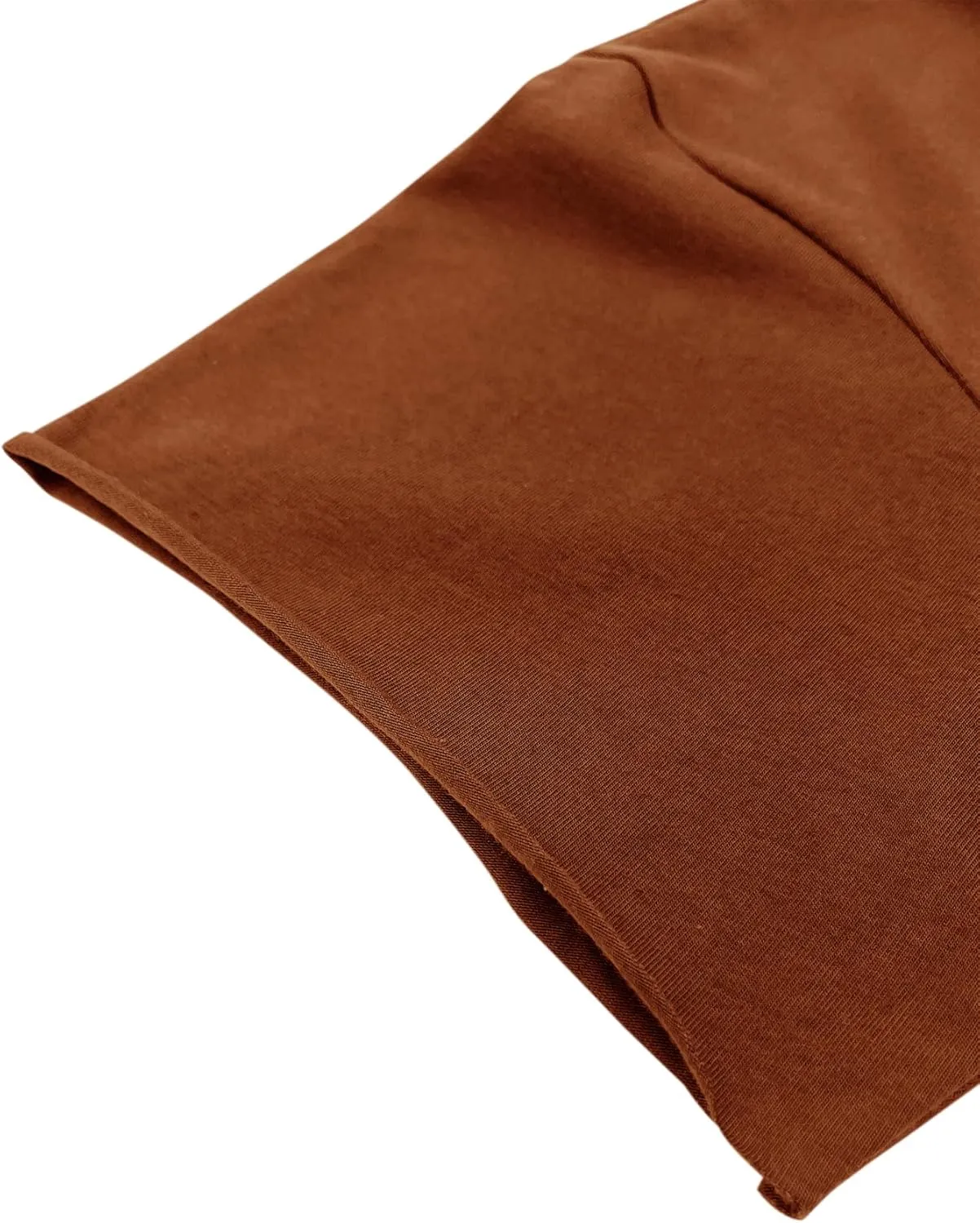 Sunborui Men's Boxy Cropped Raw Cut Tee Short Sleeve Round Neck T Shirts Casual Basic Tops