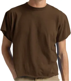 Sunborui Men's Boxy Cropped Raw Cut Tee Short Sleeve Round Neck T Shirts Casual Basic Tops