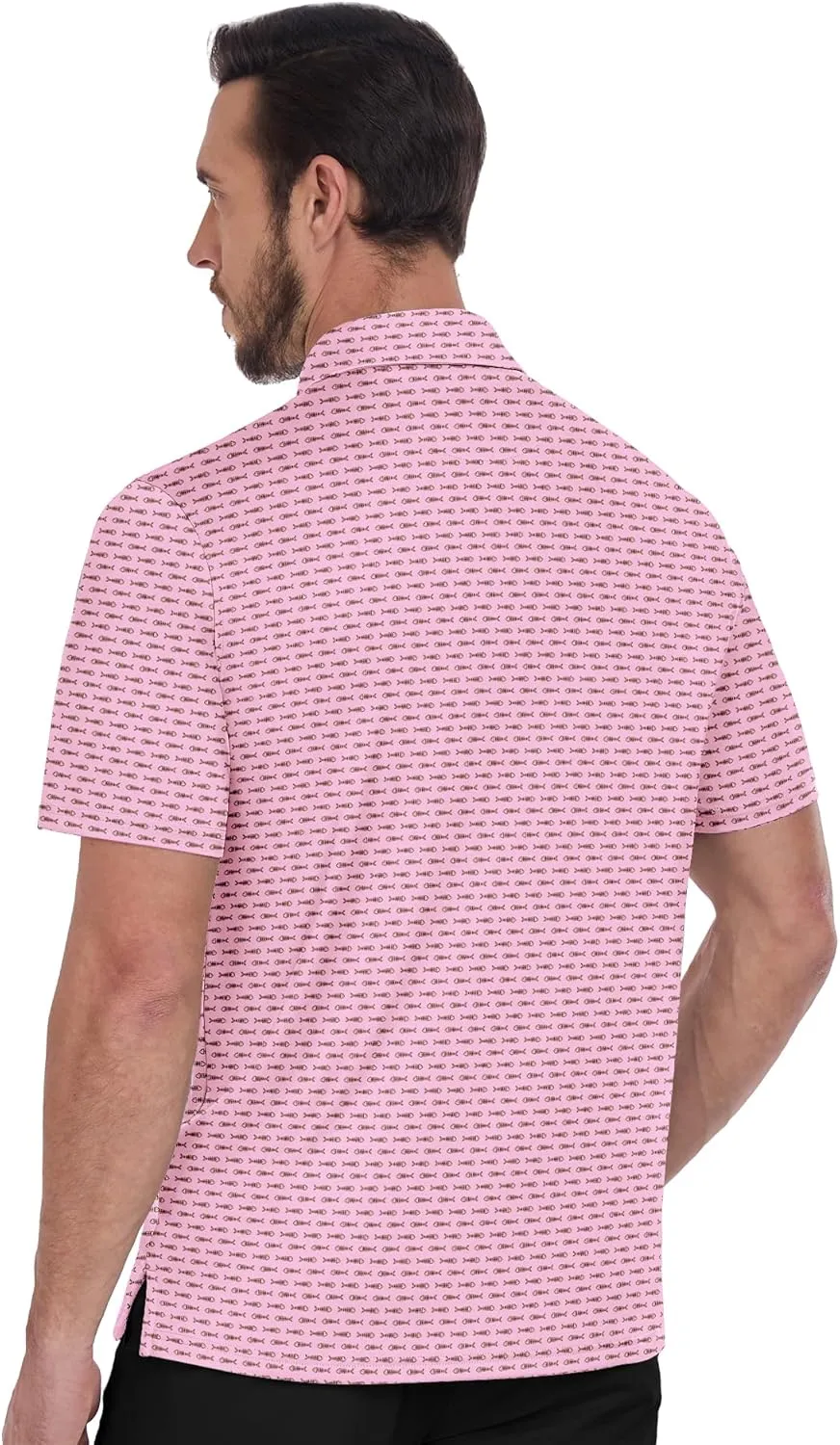 SWISSWELL Mens Golf Shirt Short Sleeve Moisture Wicking Print Polo Shirts for Men Performance Collared Summer Athletic Tshirt