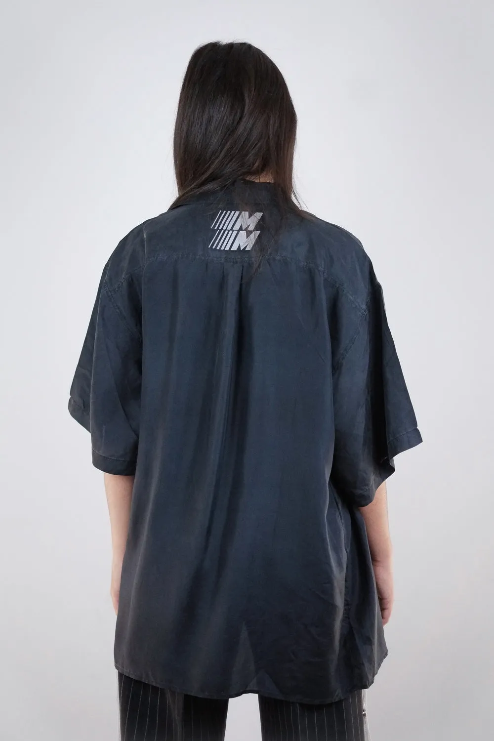 Vintage Reworked Reflective 'PAY ME' Silk Shirt